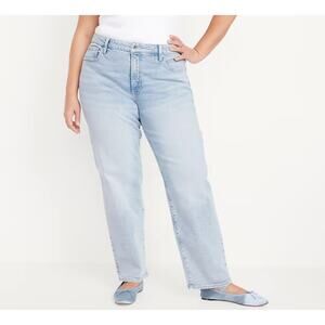 Old Navy High Rise O.G. Straight Super Light Wash Denim Ankle Length Plus Sz 24